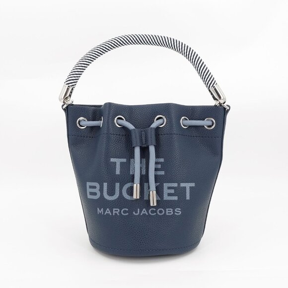 Marc Jacobs Women's The Bucket Leather Bucket Crossbody Bag Blue Sea OS - Picture 1 of 16
